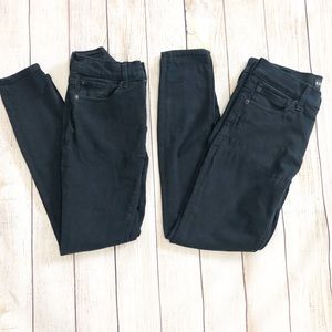 Express mid rise black jean leggings Sz 2S bundle
